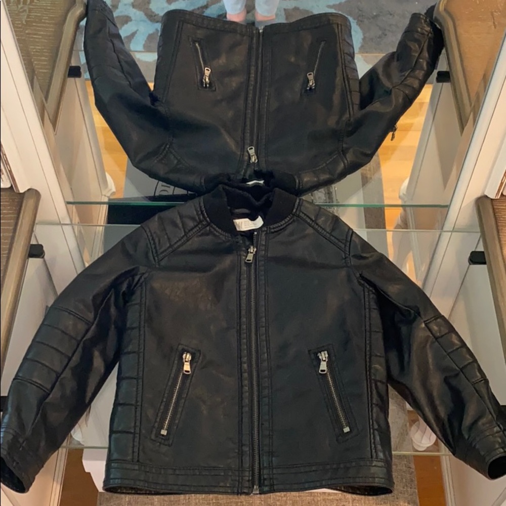 Kids H&M leather biker jacket size 4-5